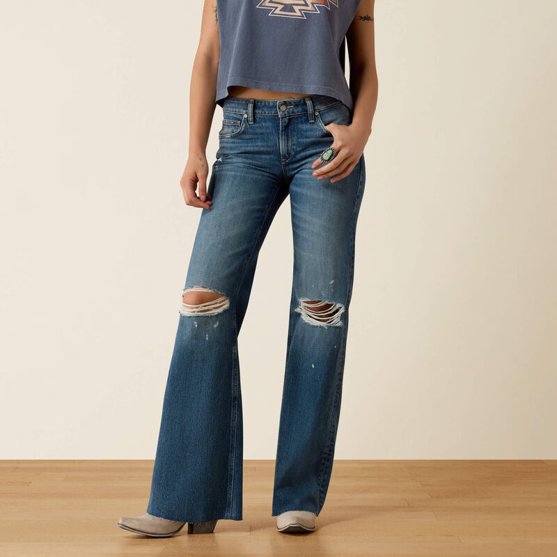 10082245 ARIAT WOMEN'S PERFECT RISE PETRA FLIPSIDE WIDE LEG JEANS