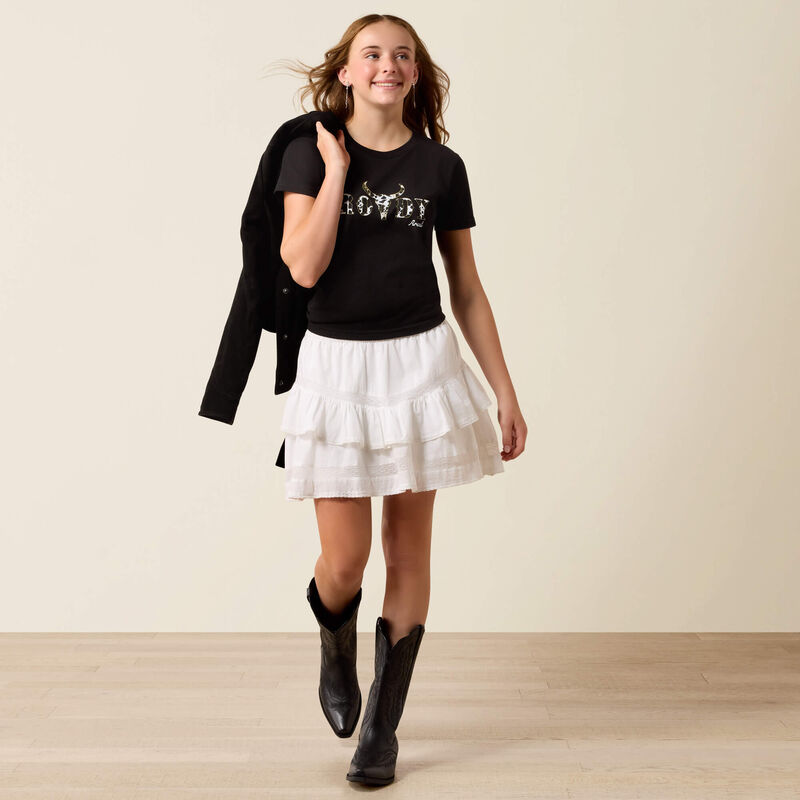 10083099 ARIAT ROWDY COW SKULL T-SHIRT