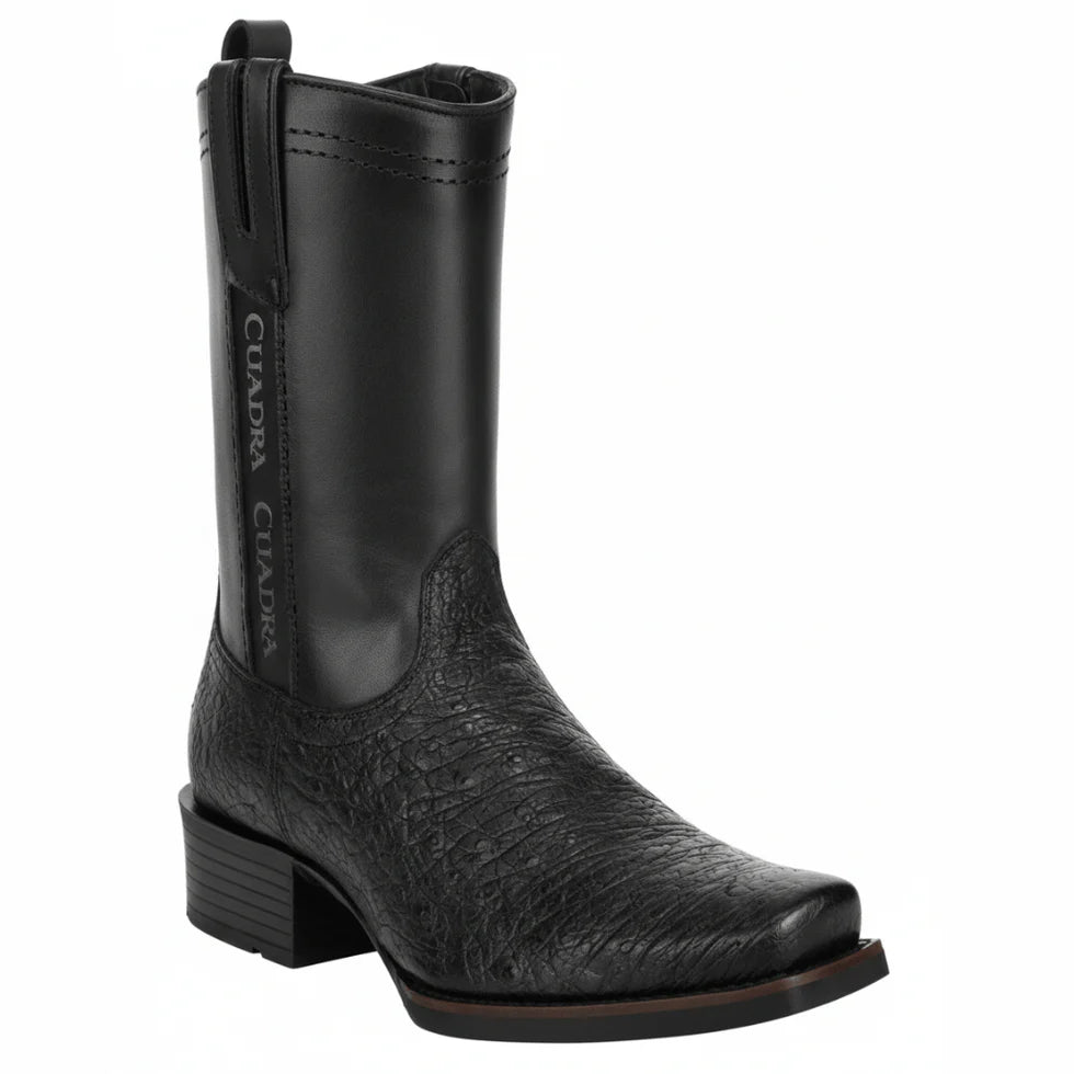 CC302 CUADRA MEN'S ANKLE BOOTS BLACK OSTRICH BELLY