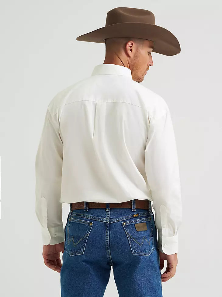 112345801 MEN'S GEORGE STRAIT & WRANGLER NATIONAL PATRIOT BUTTON DOWN SOLID SHIRT