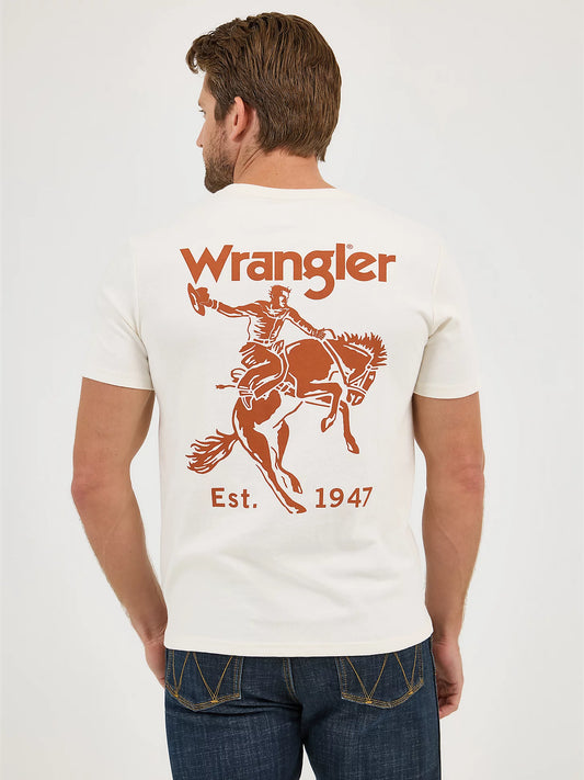 112361844 Men's Wrangler Bucking Cowboy Back Graphic T-Shirt