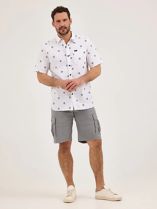 112361942 Men's Extreme Motion All Purpose Short Sleeve Print Button Down Shirt