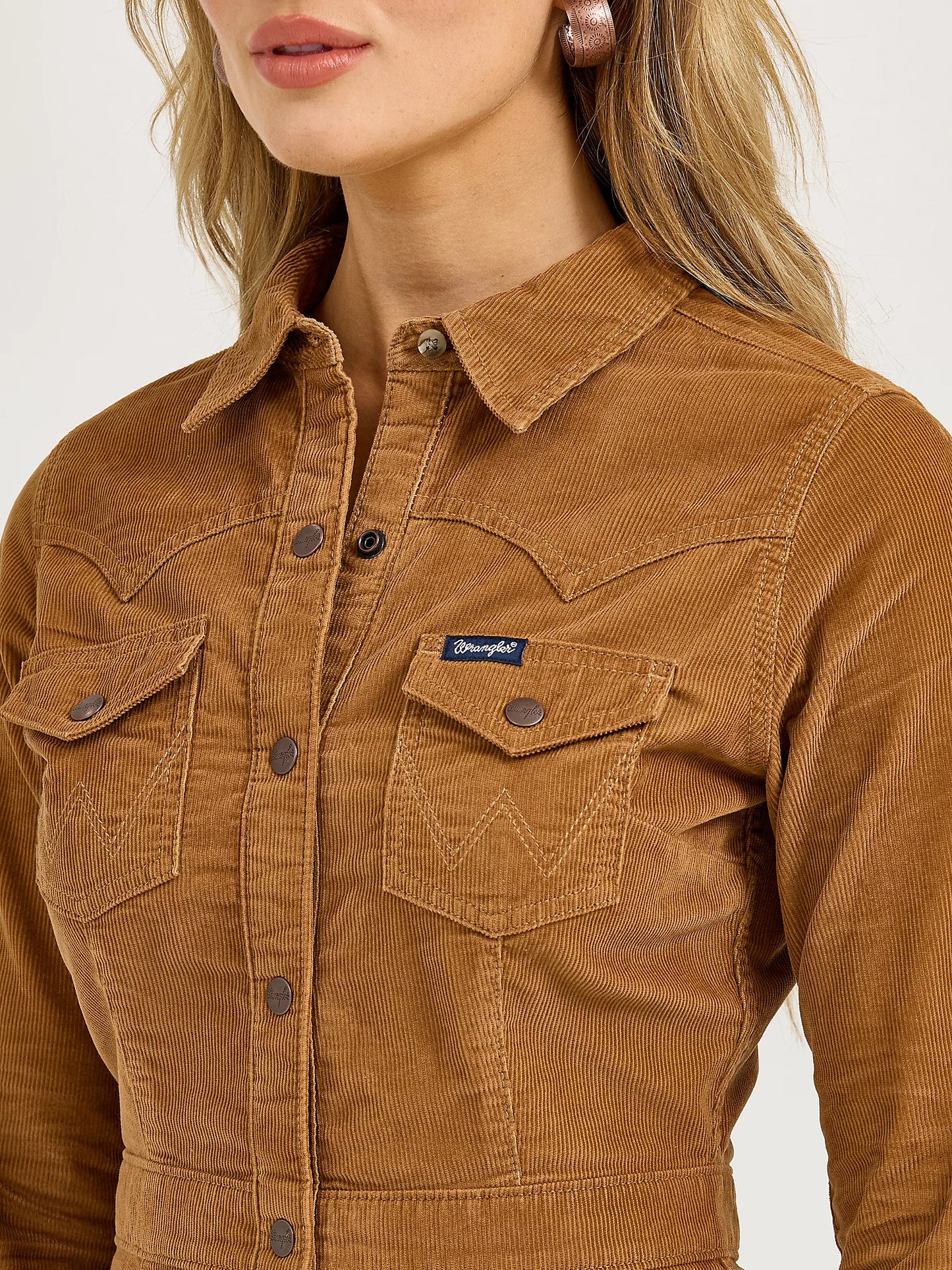 112367335 WOMEN'S WRANGLER CORDUROY WESTERN SHIRT DRESS