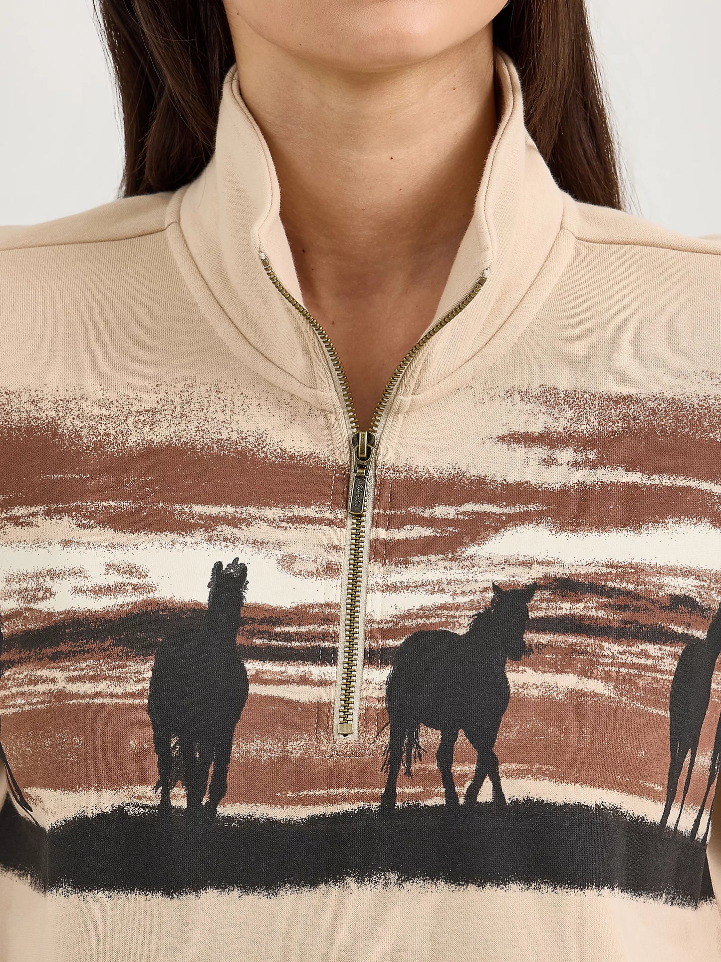 112367394 WOMEN'S WESTERN QUARTER ZIP SWEATSHIRT