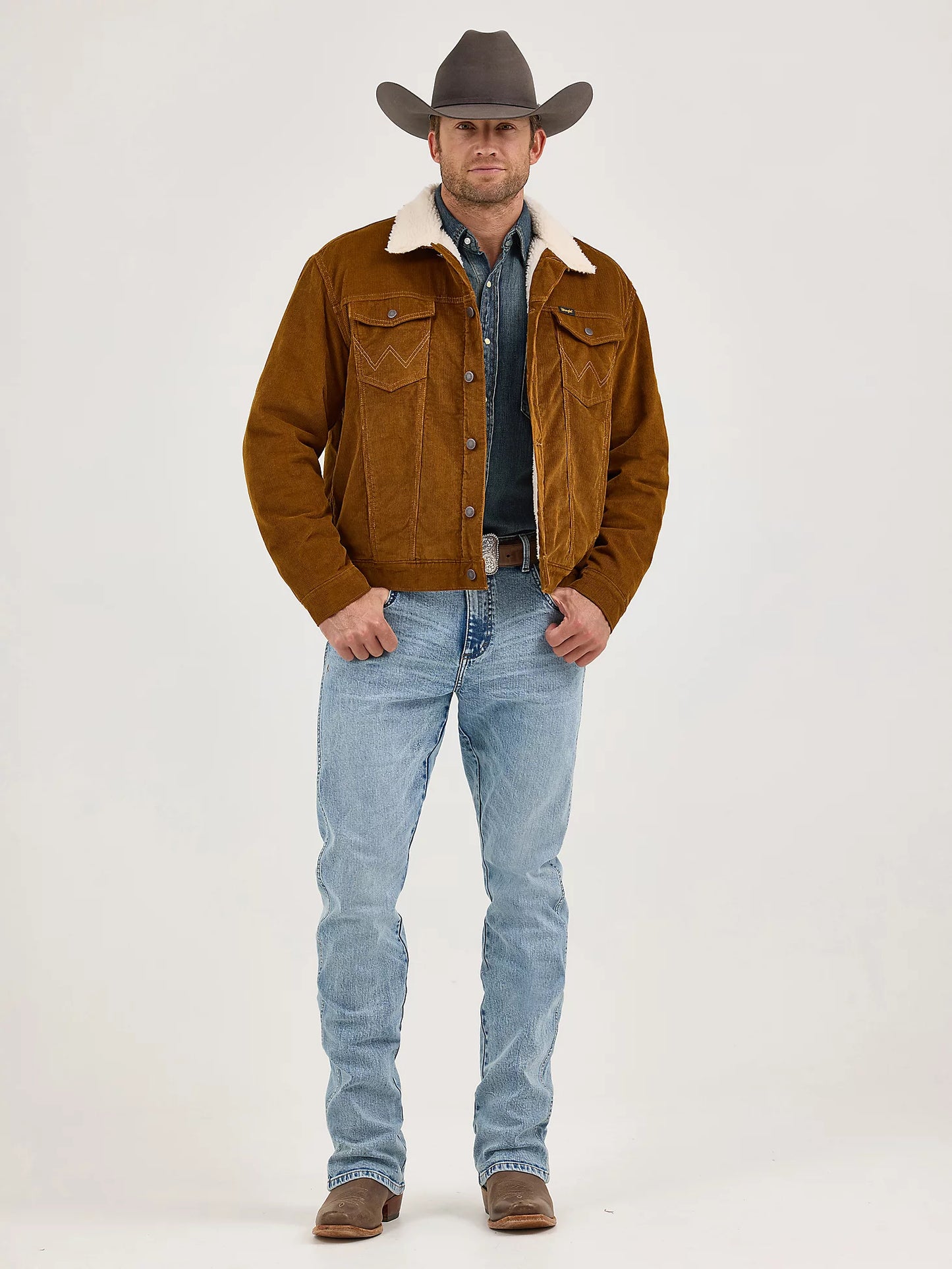 112367603 MEN'S WRANGLER COWBOY CUT SHERPA LINED CORDUROY JACKET