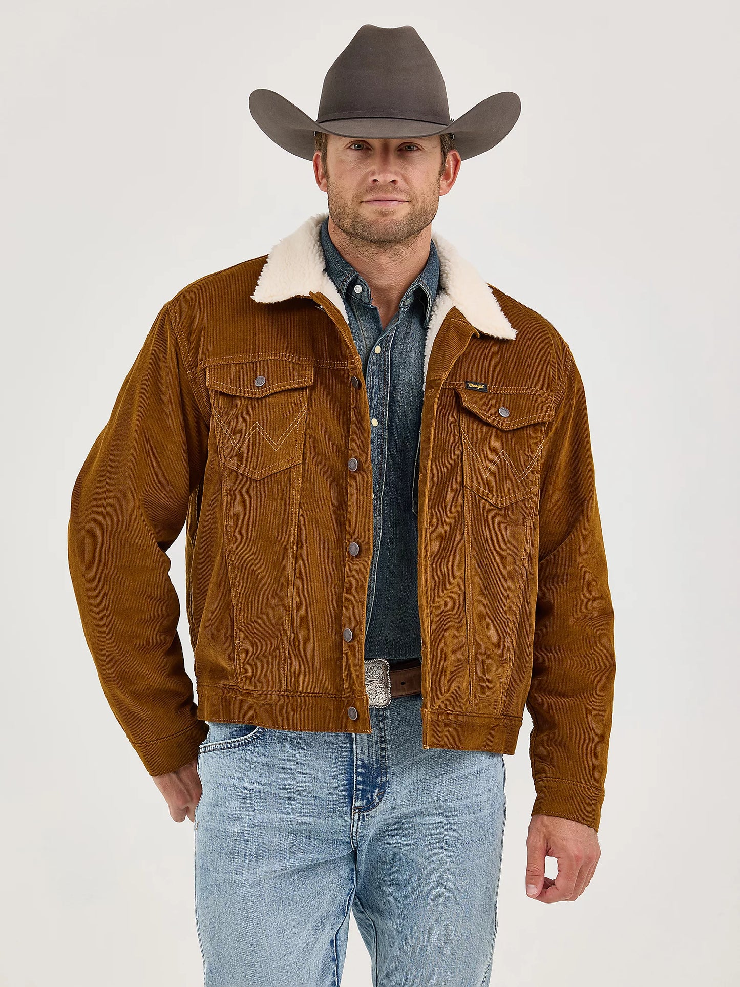 112367603 MEN'S WRANGLER COWBOY CUT SHERPA LINED CORDUROY JACKET