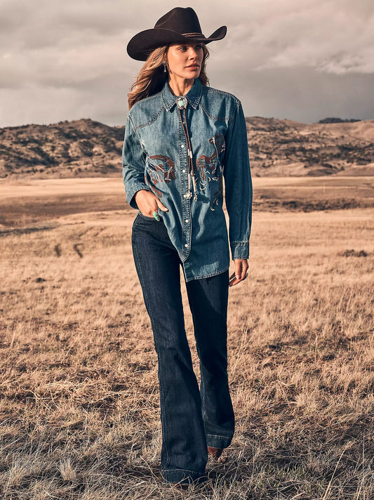 112371909 WOMEN'S WRANGLER RETRO BAILEY HIGH RISE TROUSER JEAN