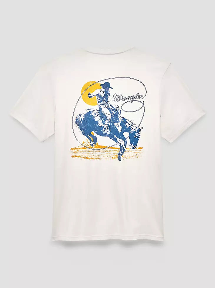 112372852 LASSOING COWBOY BACK GRAPHIC T-SHIRT