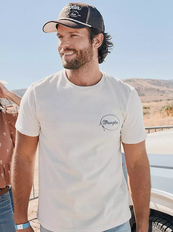 112372852 LASSOING COWBOY BACK GRAPHIC T-SHIRT
