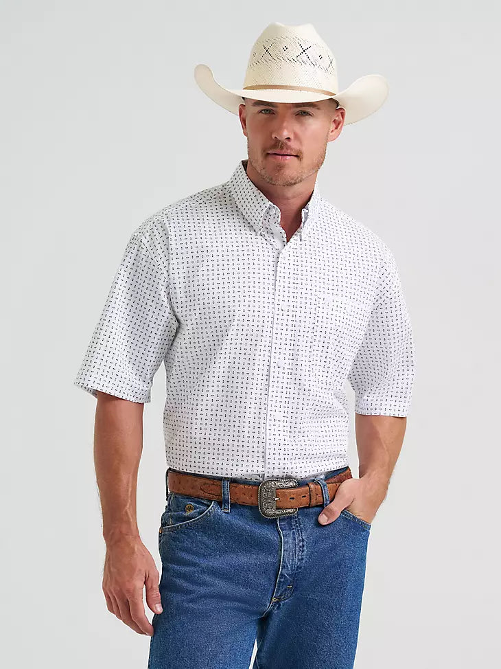112374607 WRANGLER GEORGE STRAIT SHORT SLEEVE ONE POCKET BUTTON DOWN SHIRT