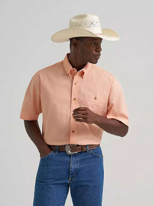112374611 WRABGLER GEORGE STRAIT SHORT SLEEVE ONE POCKET BUTTON DOWN SHIRT