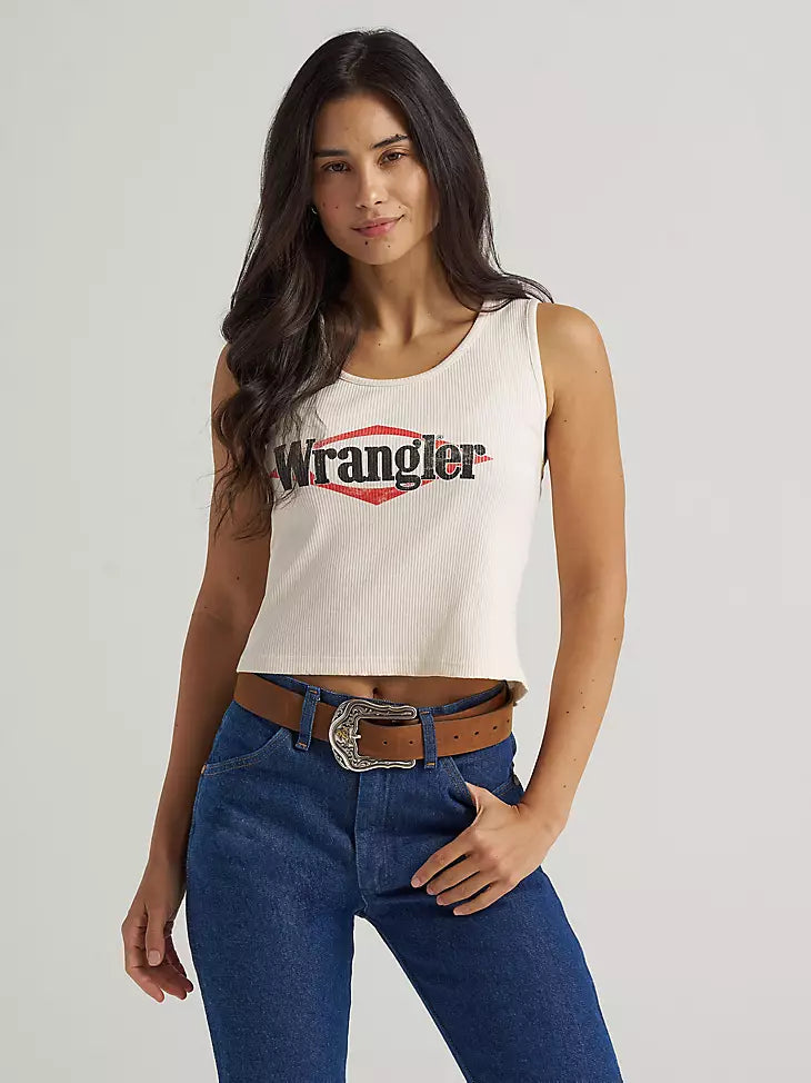 112375857 WRANGLER TRIANGLE LOGO GRAPHIC RIBBED TANK