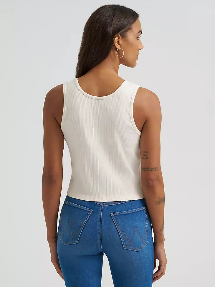 112375857 WRANGLER TRIANGLE LOGO GRAPHIC RIBBED TANK