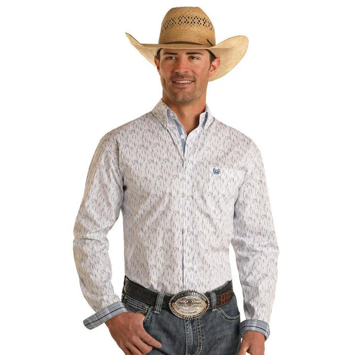 RMB2S03169 PANHANDL ,ENS BLUE LINEAR SHIRT
