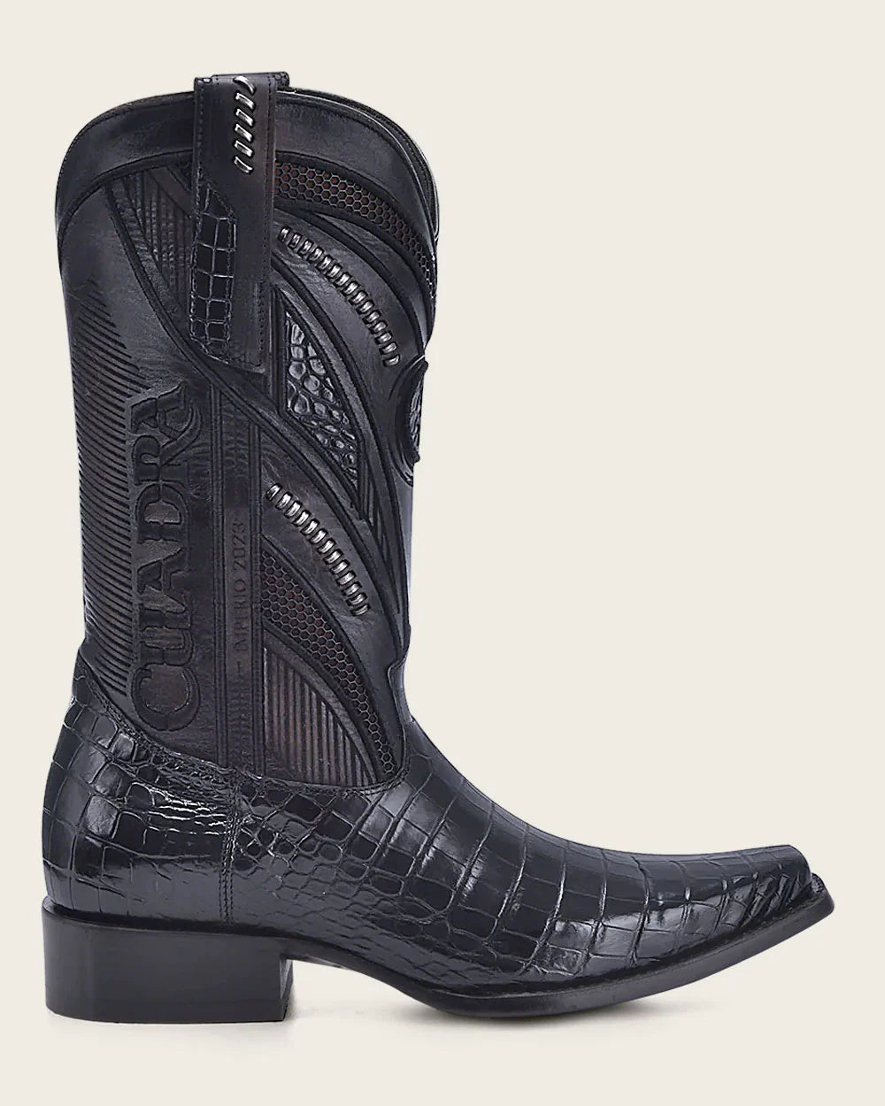 CUADRA IMPERIO BLACK EXOTIC BOOTS W/BELT