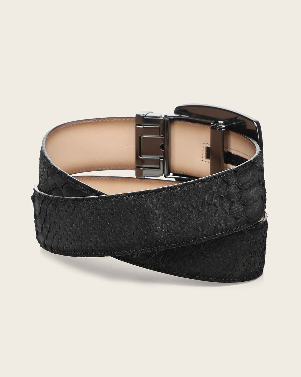 BC483 CUADRA MATTE BLACK PYTHON BELT
