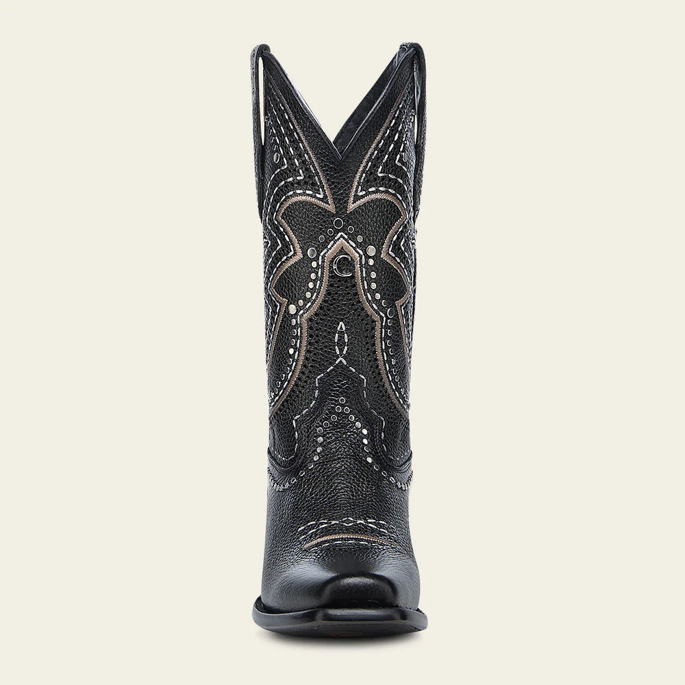 CU991 CUADRA BLACK LASER EMBROIDERY STUDS & WOVEN BOOTS