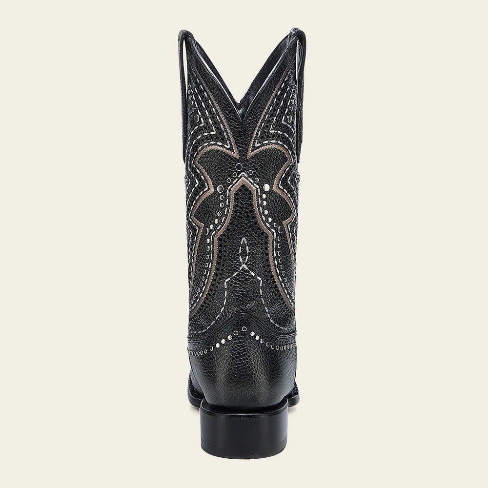 CU991 CUADRA BLACK LASER EMBROIDERY STUDS & WOVEN BOOTS