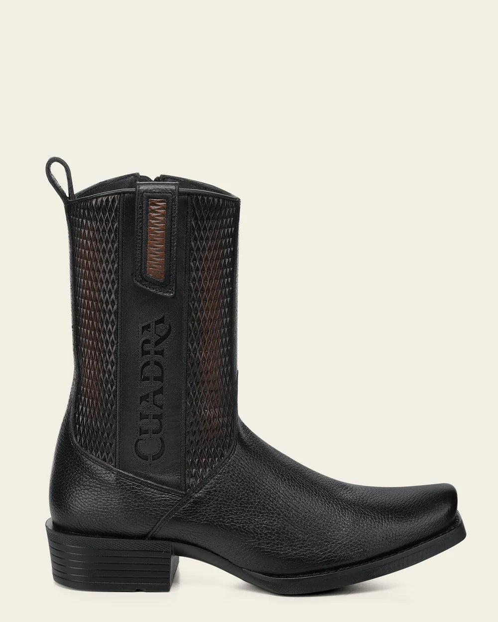 CC297 URBAN BOOTS IN GENUINE ITALIAN DEER BLACK AND BOVINE LEATHER