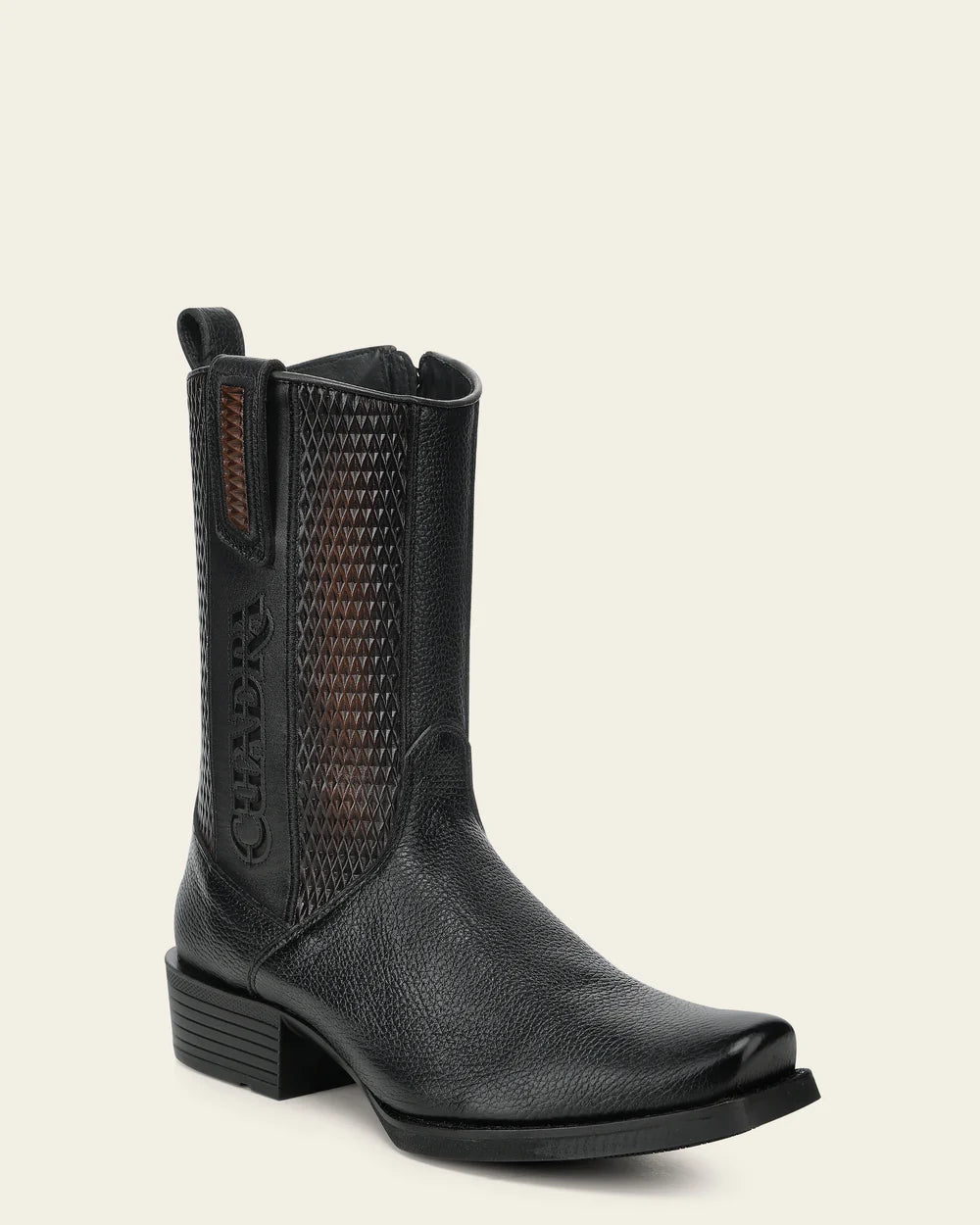 CC297 URBAN BOOTS IN GENUINE ITALIAN DEER BLACK AND BOVINE LEATHER