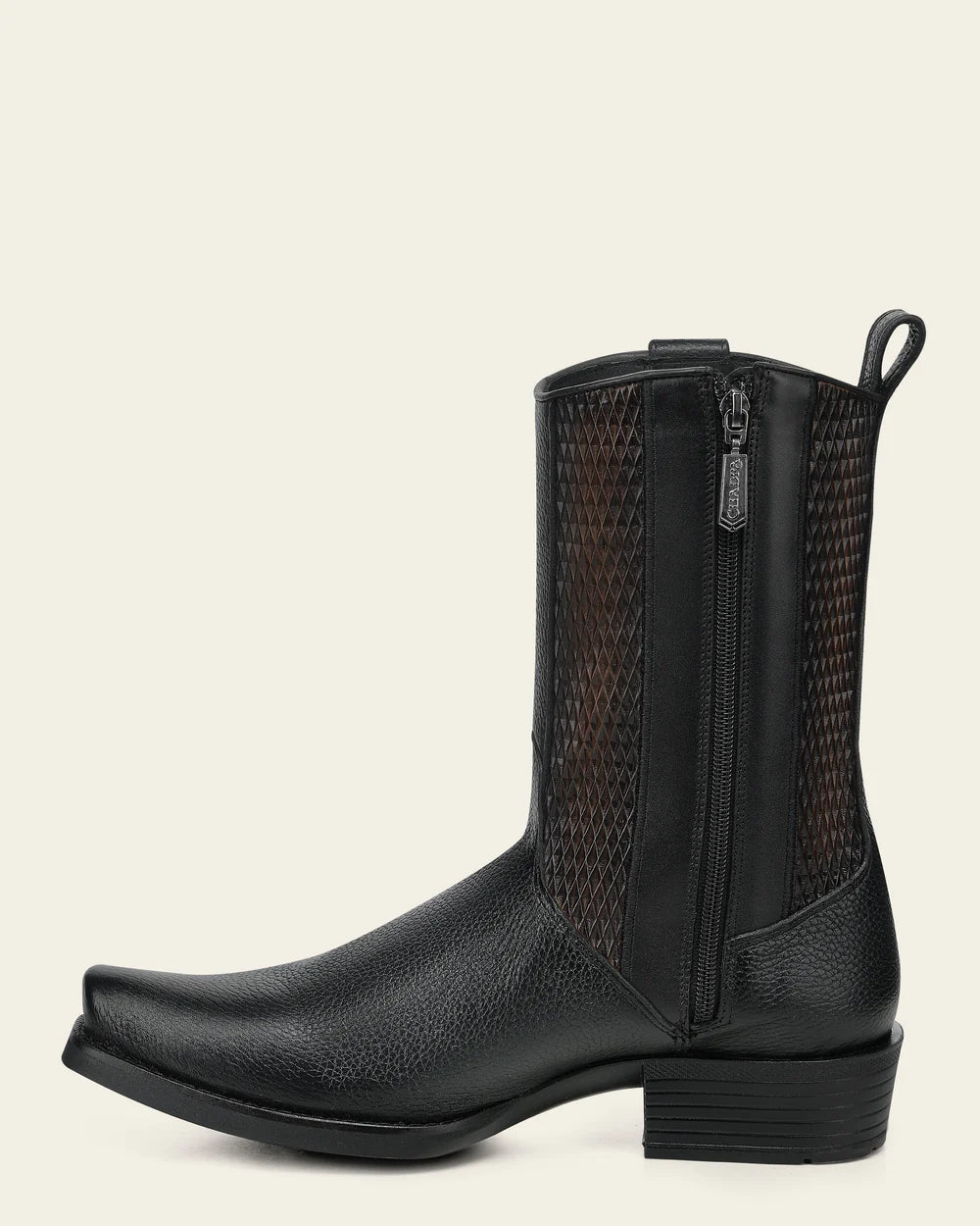 CC297 URBAN BOOTS IN GENUINE ITALIAN DEER BLACK AND BOVINE LEATHER