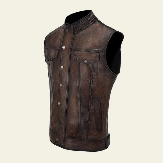 JC231 CUADRA VINTAGE CAPPUCICNO ZIPPER VEST