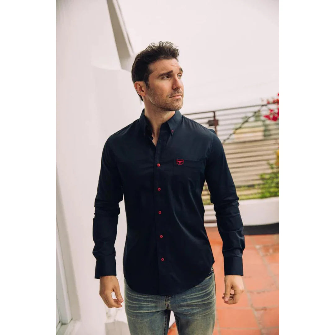 CTL9262 PLATINI MEN'S MODERN FIT NAVY DRESS SHIRT