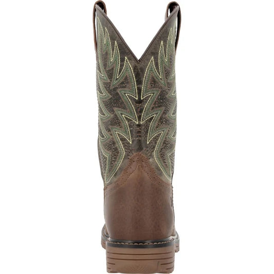 DDB0563 MEN'S DURANGO WORKHORSE COYOTE TAN SQUARE TOE WORK BOOT