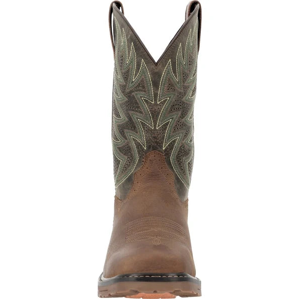 DDB0563 MEN'S DURANGO WORKHORSE COYOTE TAN SQUARE TOE WORK BOOT