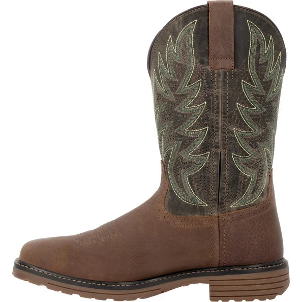 DDB0563 MEN'S DURANGO WORKHORSE COYOTE TAN SQUARE TOE WORK BOOT