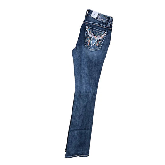 EB62041 GRACE IN LA WOMEN'S STEER HEAD JEANS EXC