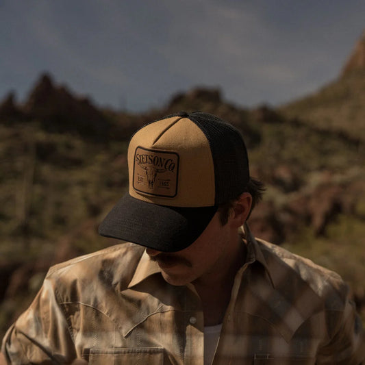 LONGHORN PATCH TRUCKER HAT STETSON (SCLLSC-0029)