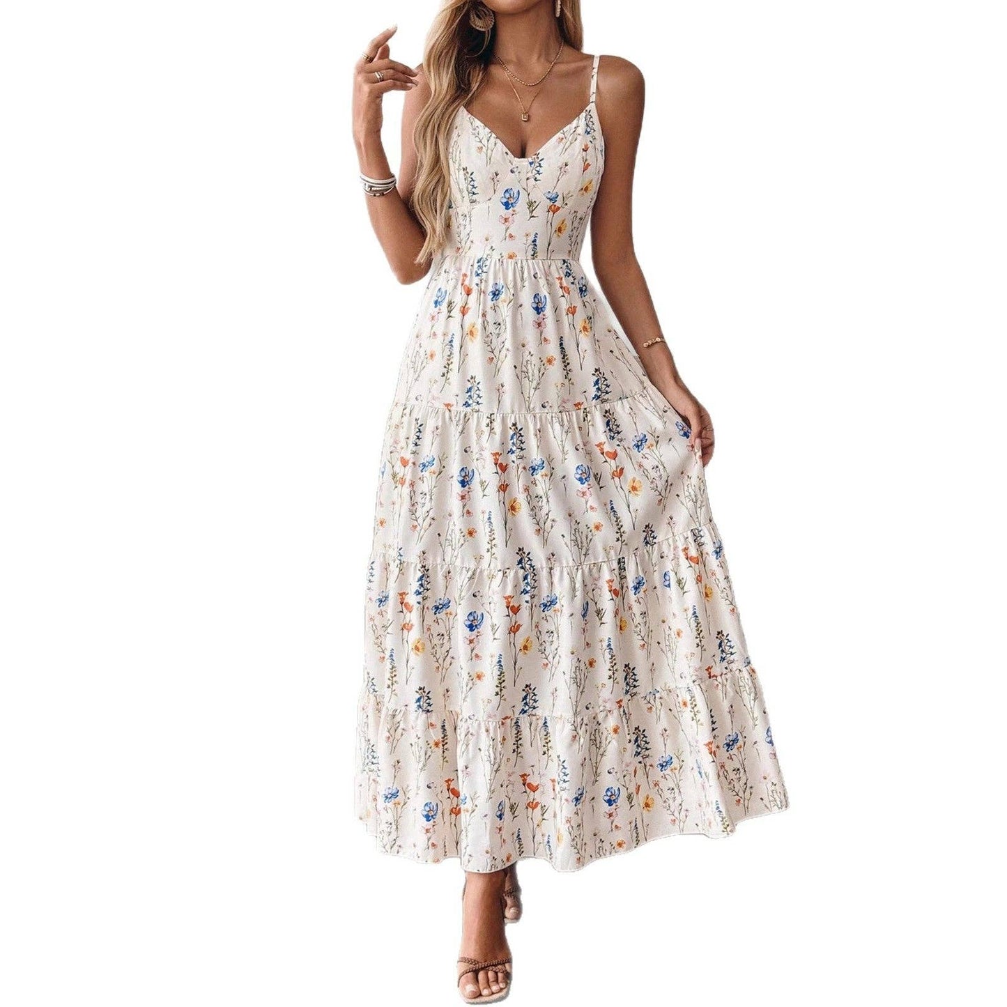 2026 Women The Resort Strappy Sleeveless Midi Dress