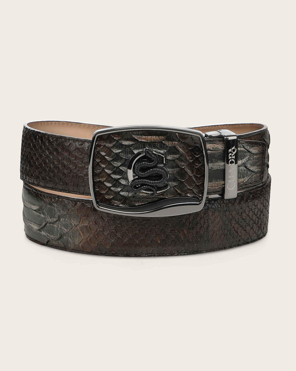 BC484 MEN'S GENUINE PYTHON LEATHER FULL EXOTIC COWBOY BELT CUADRA
