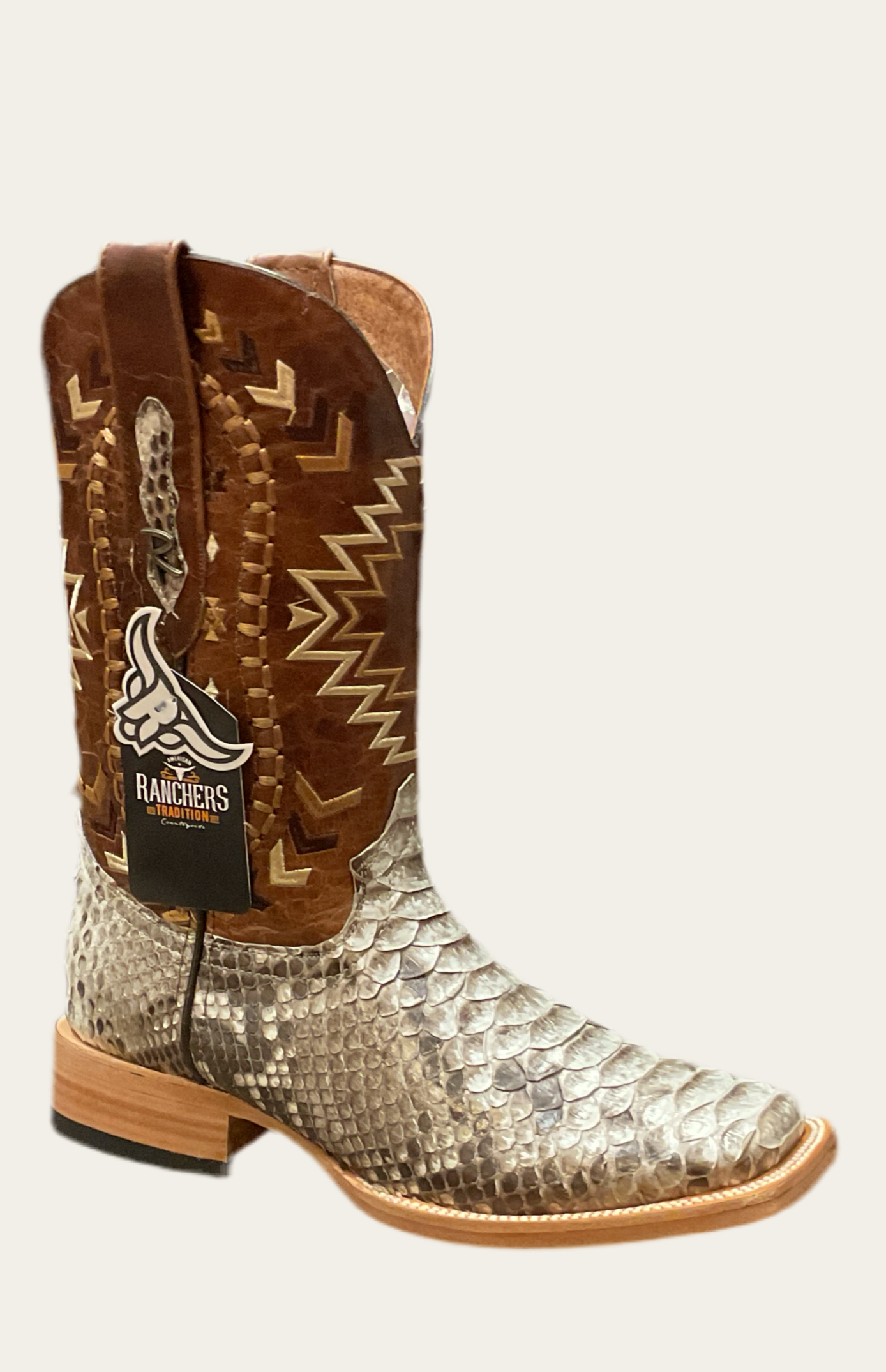 PYTHON RANCHER BOOTS-NATURAL