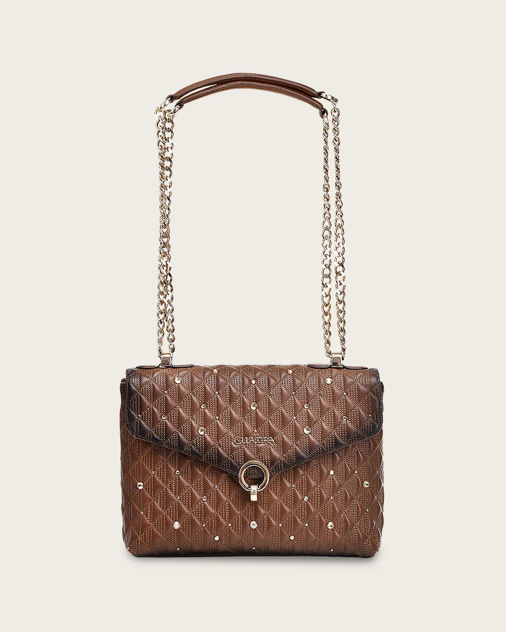 DU585 BROWN BOVINE SHOULDER HANDBAG