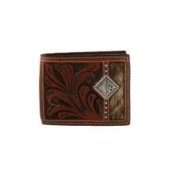 D250006702 3D BIFOLD WALLET CALF HAIR CONCHO BROWN