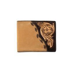D250013708 3D Mens Bifold Style Wallet Roughout Overlay Tan