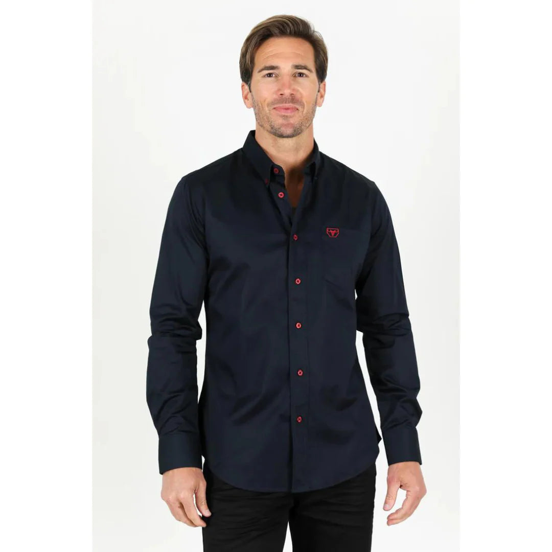 CTL9262 PLATINI MEN'S MODERN FIT NAVY DRESS SHIRT
