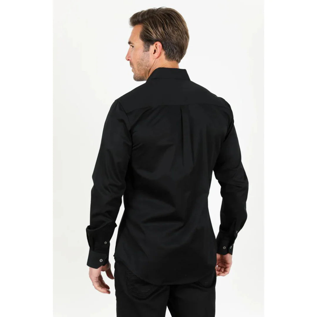 CTL9258 MEN'S BLACK PLATINI WESTERN SHIRT