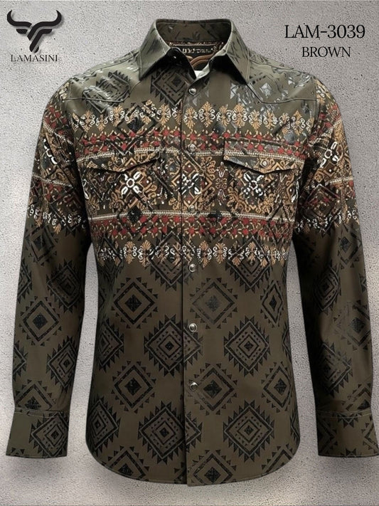 LAM3039 LONG-SLEEVED SHIRT BROWN