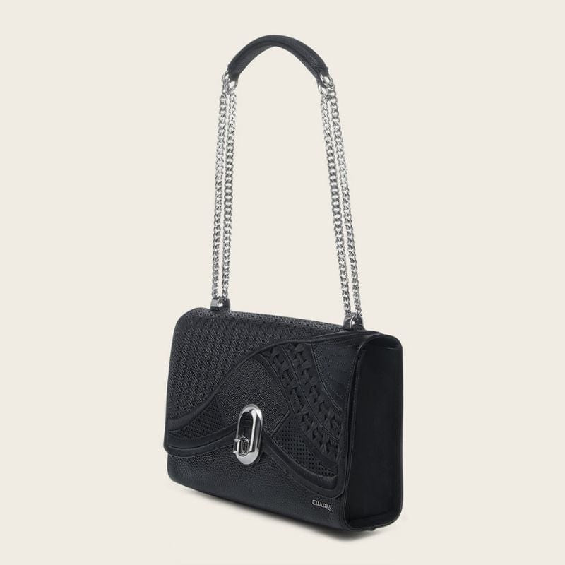 DU688 CUADRA LD BLACK STINGRAY EMBRODERY BAG