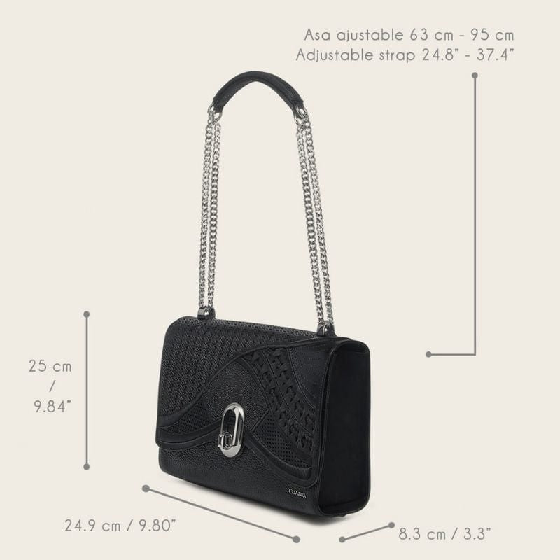 DU688 CUADRA LD BLACK STINGRAY EMBRODERY BAG