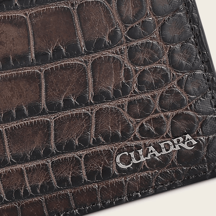 DU713 MEN'S GENUINE ALLIGATOR LEATHER WALLET CUADRA