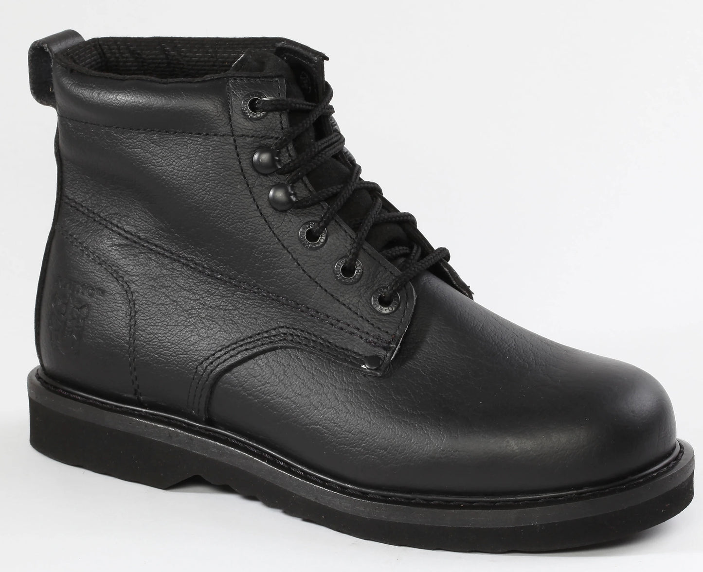 61M21 6" PLAIN TOE LEATHER BOOT-BLACK