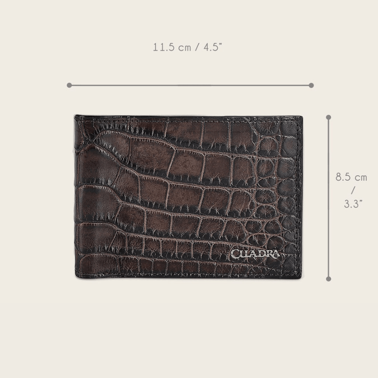 DU713 MEN'S GENUINE ALLIGATOR LEATHER WALLET CUADRA