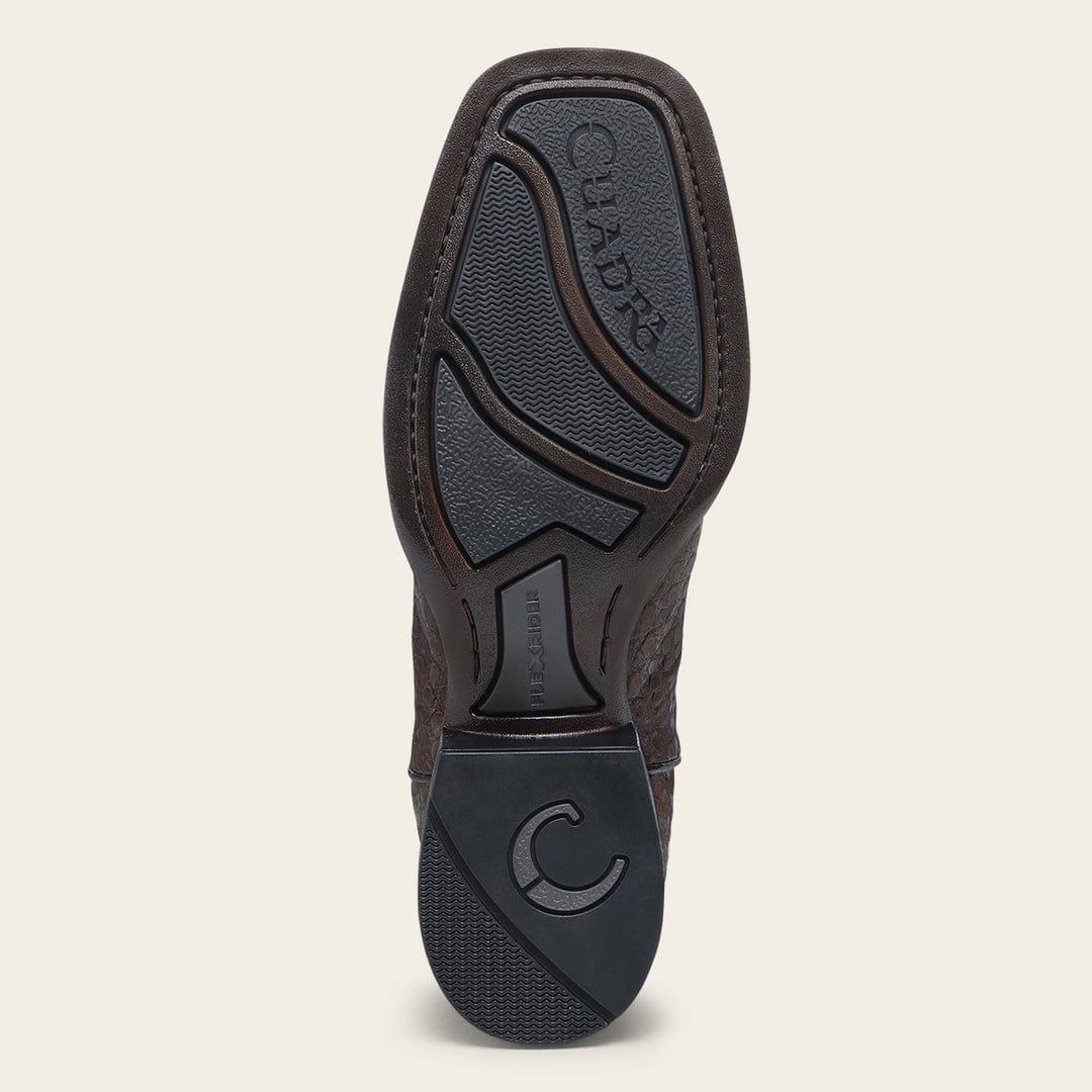 CU975 CUADRA MN HONEY CAIMAN STUDS & EMBROIDERY & WOVEN SQUARE TOE