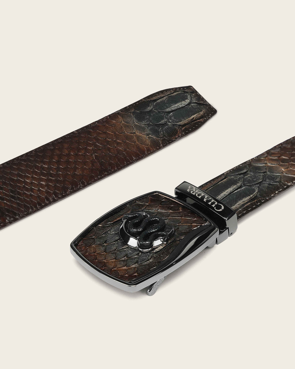 BC484 MEN'S GENUINE PYTHON LEATHER FULL EXOTIC COWBOY BELT CUADRA