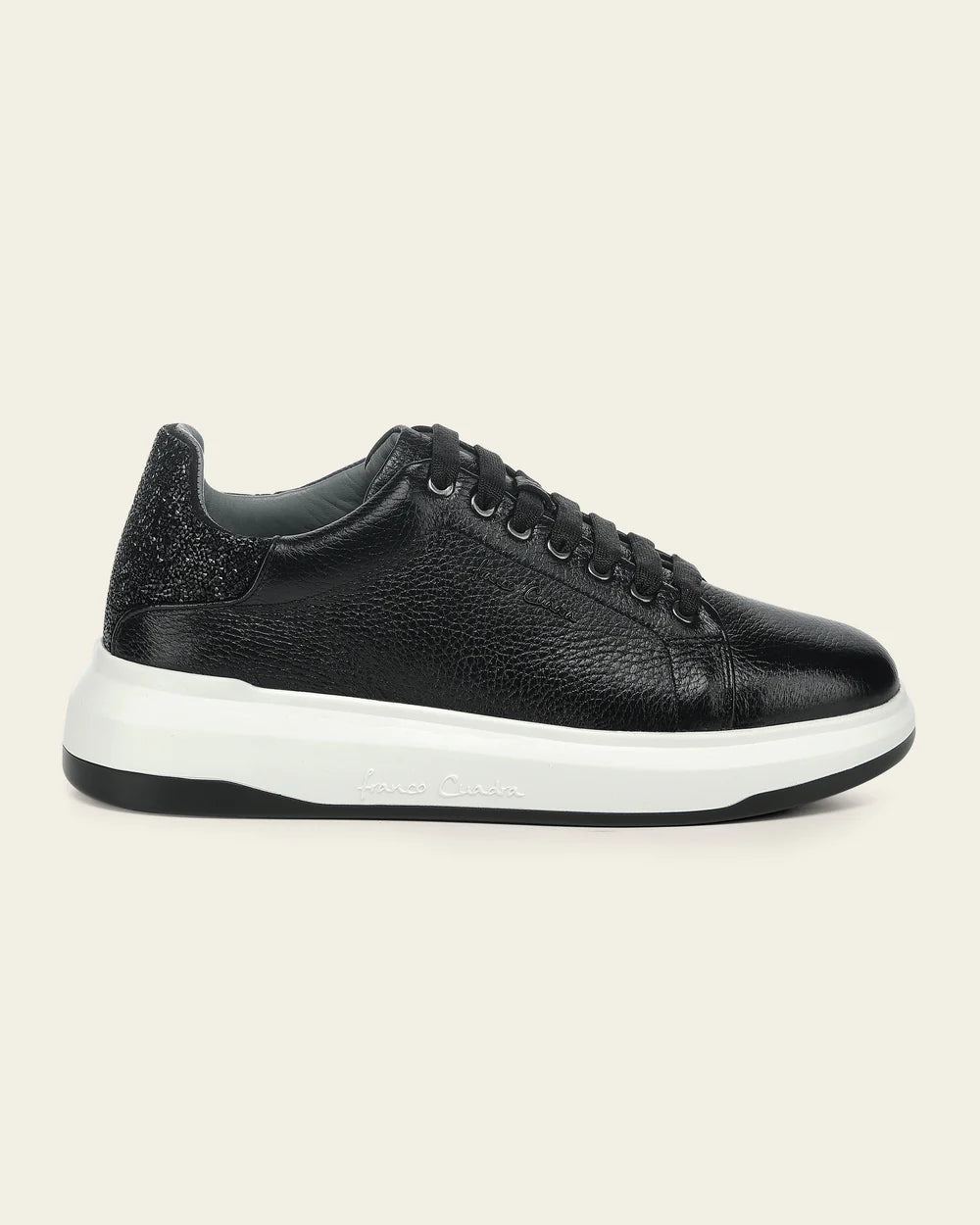FF357 BLACK SNEAKERS IN GENUINE DEER LEATHER FOR WOMEN