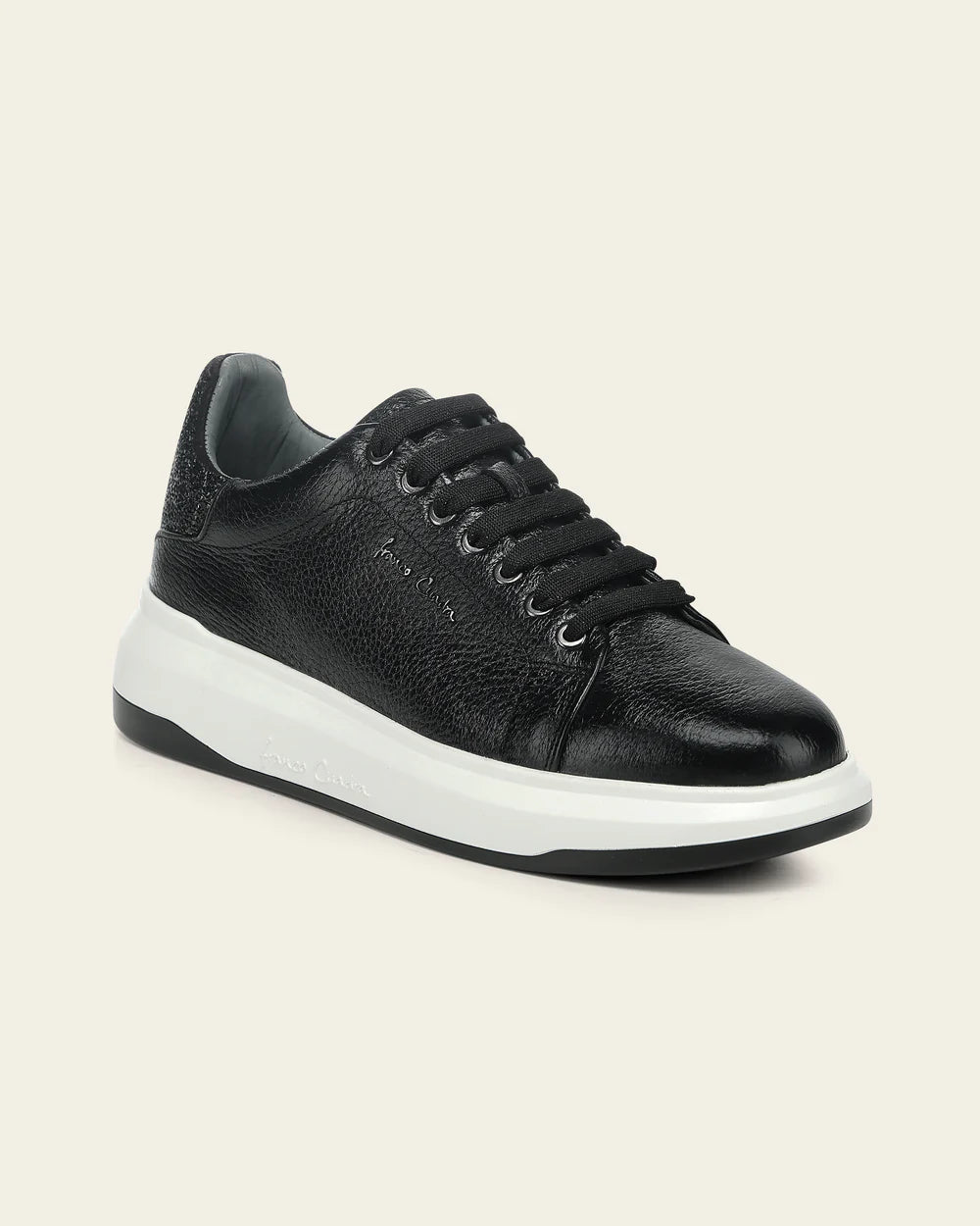 FF357 BLACK SNEAKERS IN GENUINE DEER LEATHER FOR WOMEN